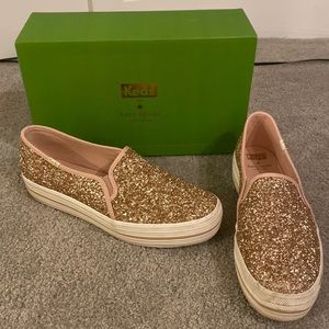 Keds by Kate spade gold sparkle sneaker